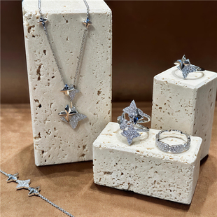 [杨紫同款]双流星项链女可调节手链戒指耳环时尚情人节送女生礼物