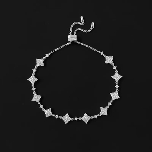 闪耀四叶草手链女满钻流星可调节手环银手镯百搭情人节送女友礼物