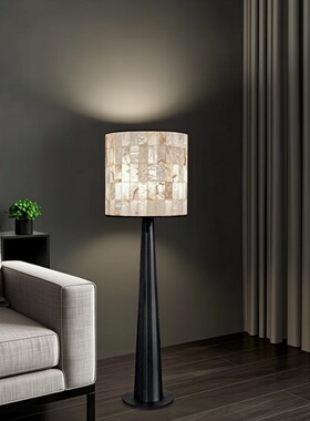 客厅酒店样板房卧室书房台灯设计师中式诧寂西班牙天然云石落地灯