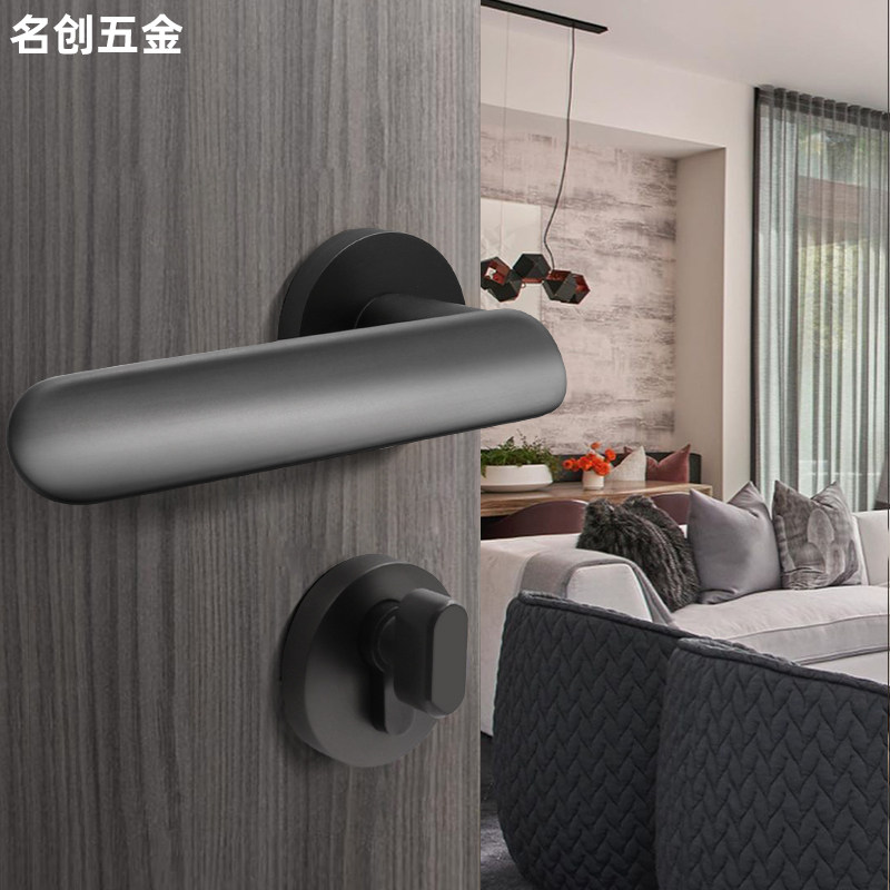 欧式家用枪灰室内木门锁把手分体