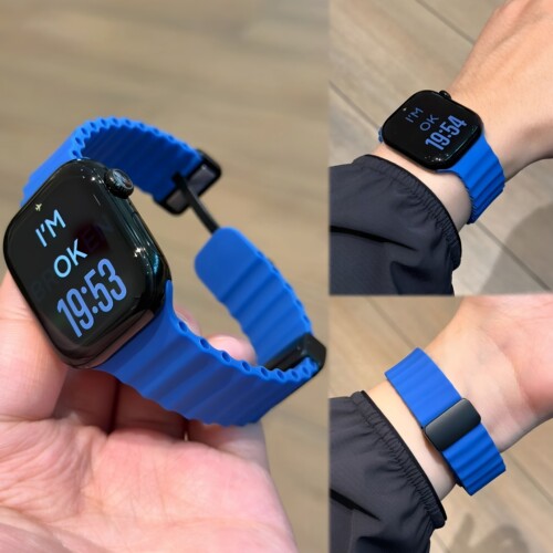 海洋硅胶磁吸折叠扣手表表带