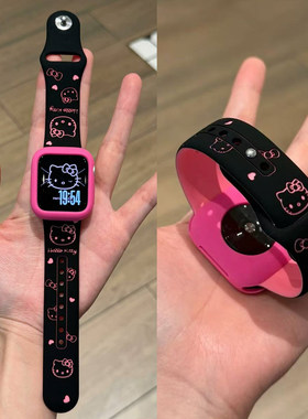 浮雕爱心Kitty硅胶手表表带
