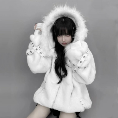 原宿亚文化y2k大衣蕾系小羊外套