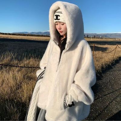 2025新款水貂绒皮毛一体环保皮草外套女中长款宽松加厚毛毛大衣冬