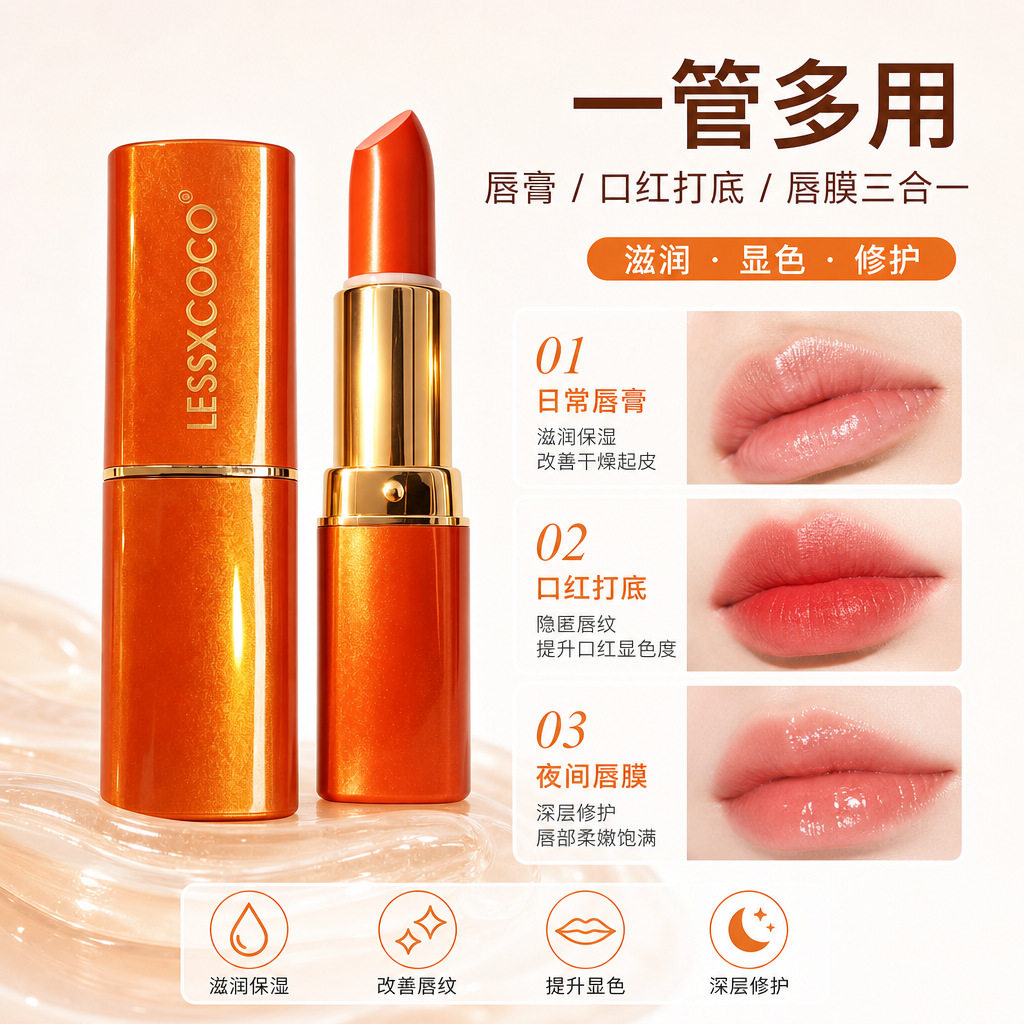 蓝色玫瑰橄榄油温变唇膏千人千色蓝色妖姬温变唇膏持久不掉色口红