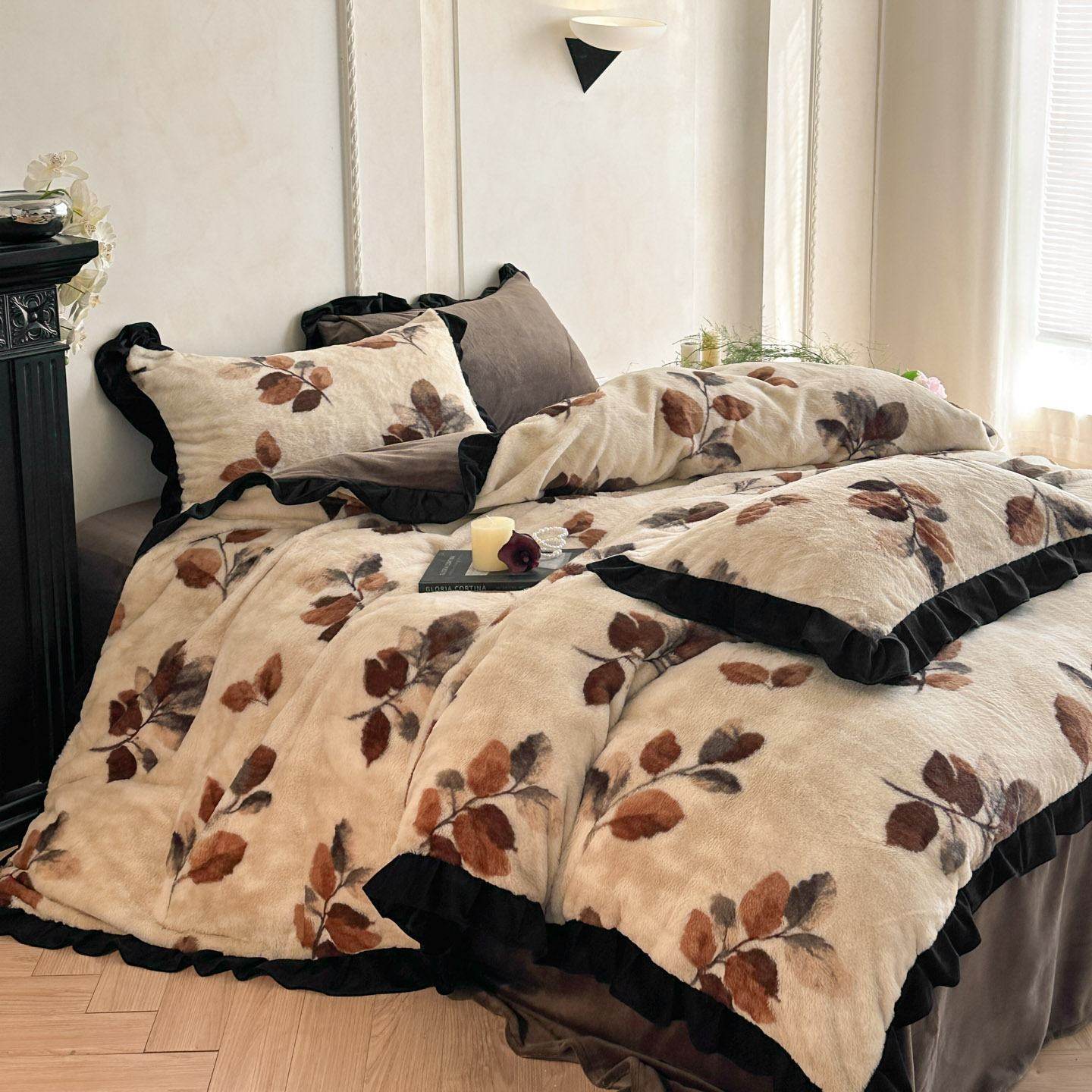 2025新款冬季加厚兔毛绒牛奶绒四件套双面绒被套法兰绒床单高级感,床上用品,床品套件/四件套/多件套,淘宝优惠券,粉丝福利购,淘宝优惠卷