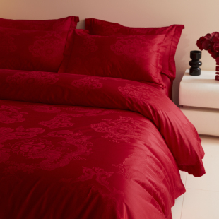 高档龙凤提花结婚床上四件套婚庆红色纯棉被套新婚房喜被床单床品