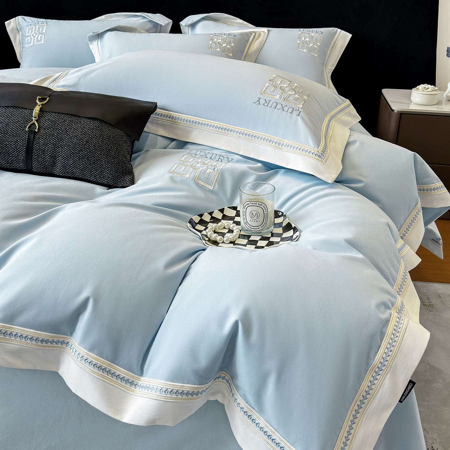 高端轻奢A类磨毛四件套加厚保暖被套全棉纯棉秋冬季床单床上用品4