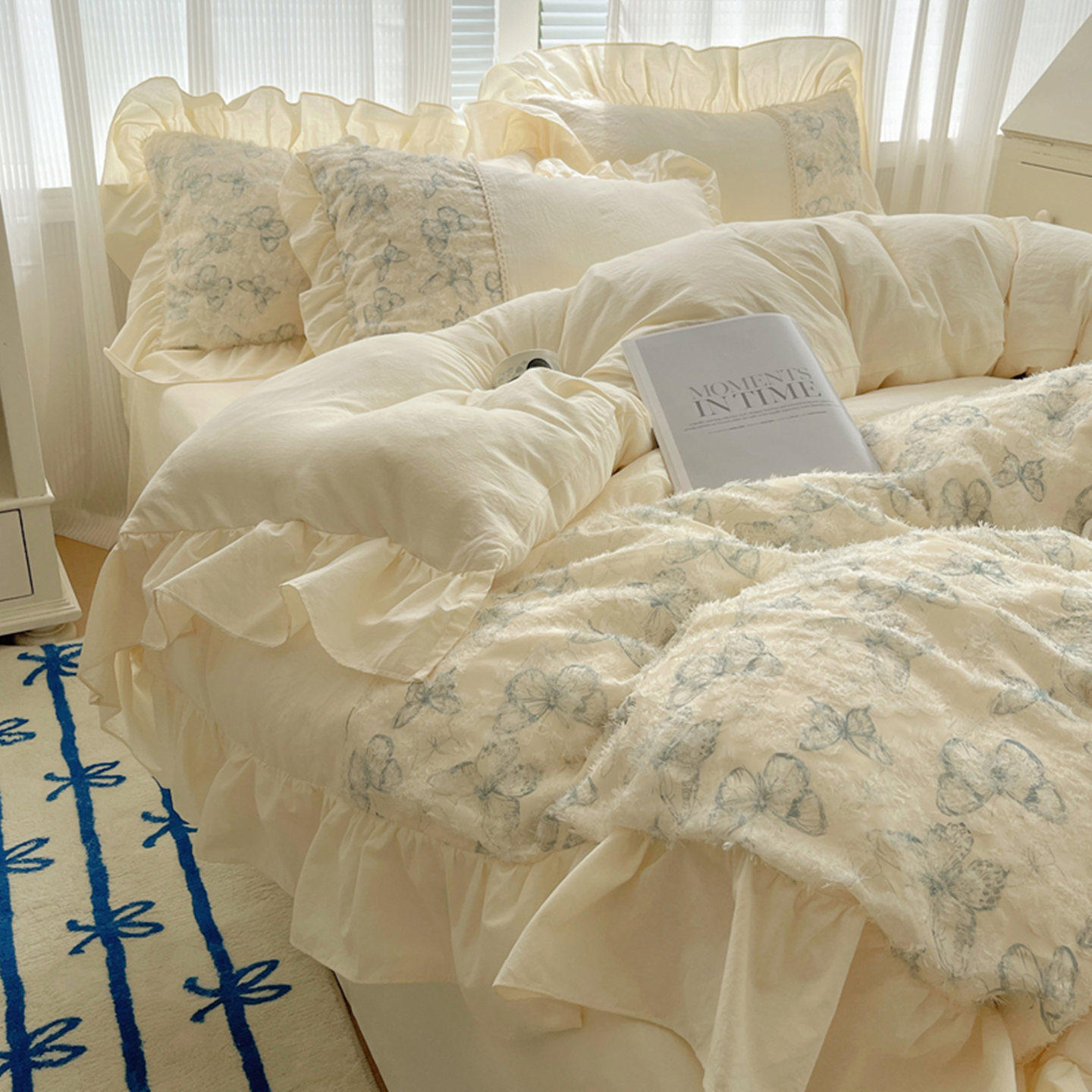 法式新款A类水洗棉四件套公主风床单被套床笠三件套裸睡床上用品4,床上用品,床品套件/四件套/多件套,淘宝优惠券,粉丝福利购,淘宝优惠卷