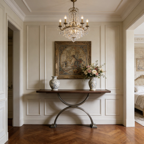 北欧轻奢实木玄关台