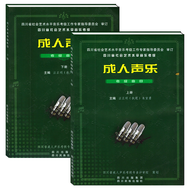 四川省社会艺术水平音乐考级成人声乐考级曲目上下2册含2张DVD 汪政明 朱宝勇主编声乐考级曲目大全四川名族出版社