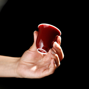 云术  景德镇颜色釉郎红主人杯陶瓷茶具