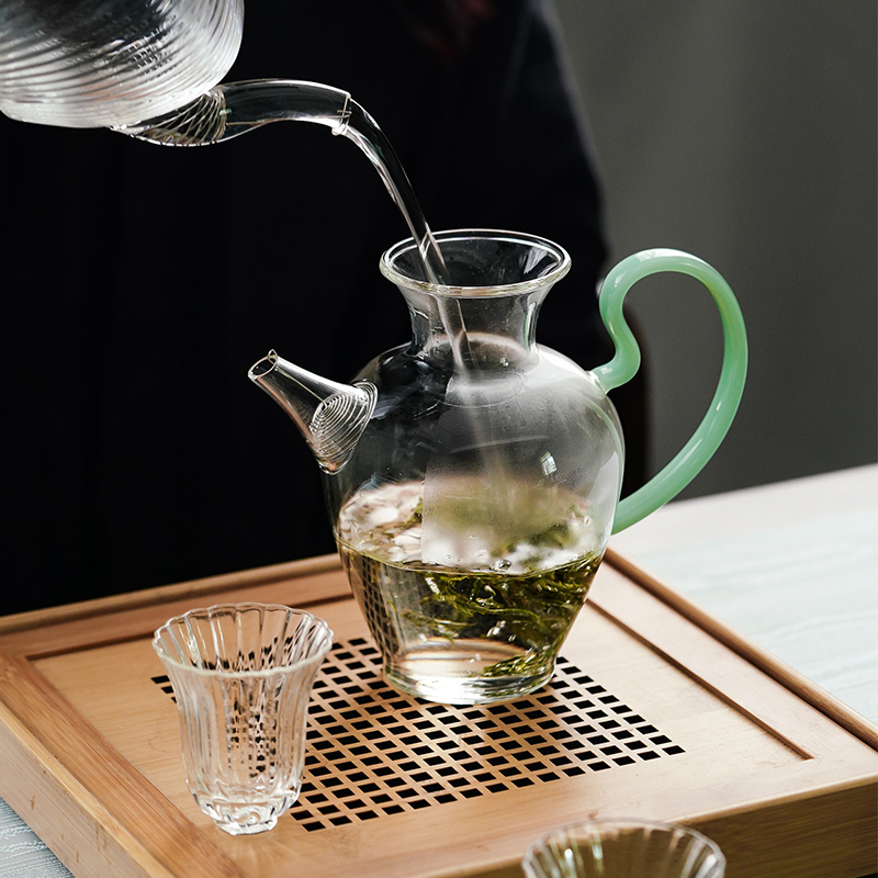 云术仿宋加厚耐热玻璃大号公道杯透明玻璃茶壶家用过滤泡茶分茶器