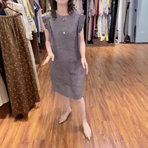 25332大爱美依缘夏季新款小个子减龄中长款连衣裙宽松显瘦女