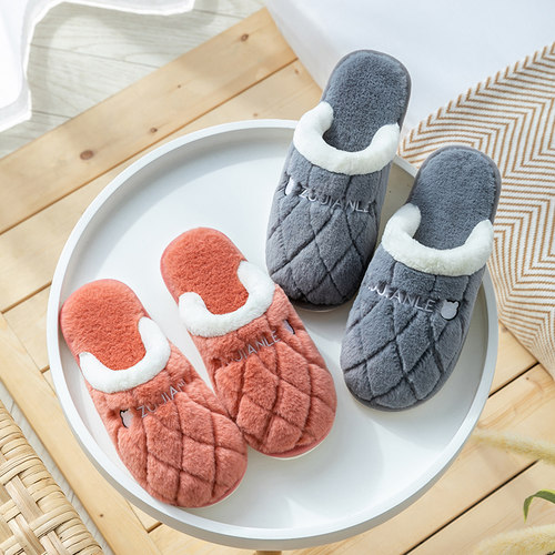 秋冬季居家保暖防滑厚底棉拖鞋