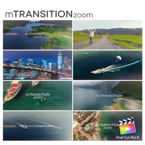 50种动感模糊变焦缩放影片剪辑转场FCPX插件mTransition Zoom