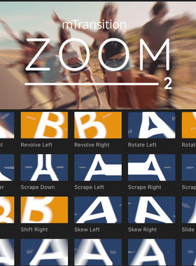 FCPX转场插件：扭曲变形推拉缩放切换 mTransition Zoom 2 第二季
