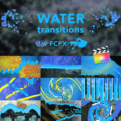 42个卡通水流液体过渡转场FCPX插件 Water Transitions