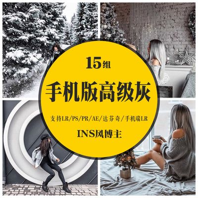 INS网红滤镜灰手机版APP博主LR预设PS调色Lightroom女装街拍