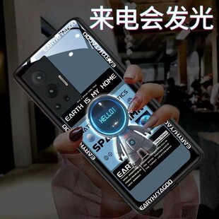 宇航员发光手机壳适用三星s24时尚s23plus网红S22+来电闪s21ultra高级感s20玻璃note20+酷炫a73时尚a54动漫25
