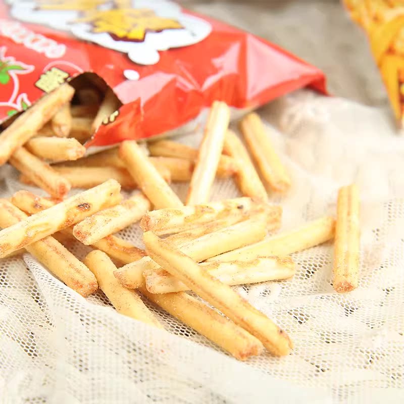 旺旺饼干珍棒16小包铝箔袋番茄沙嗲牛肉黑胡椒牛乳味多味休闲零食