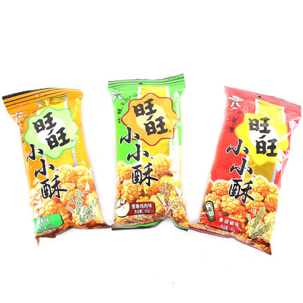 旺旺小小酥60gx8袋原味葱香鸡肉黑胡椒3味可组合整箱实惠休闲零食