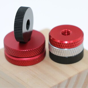 铝合金平面滚花螺母手拧螺帽调节锁紧英制1/4 云台螺母M6薄螺母