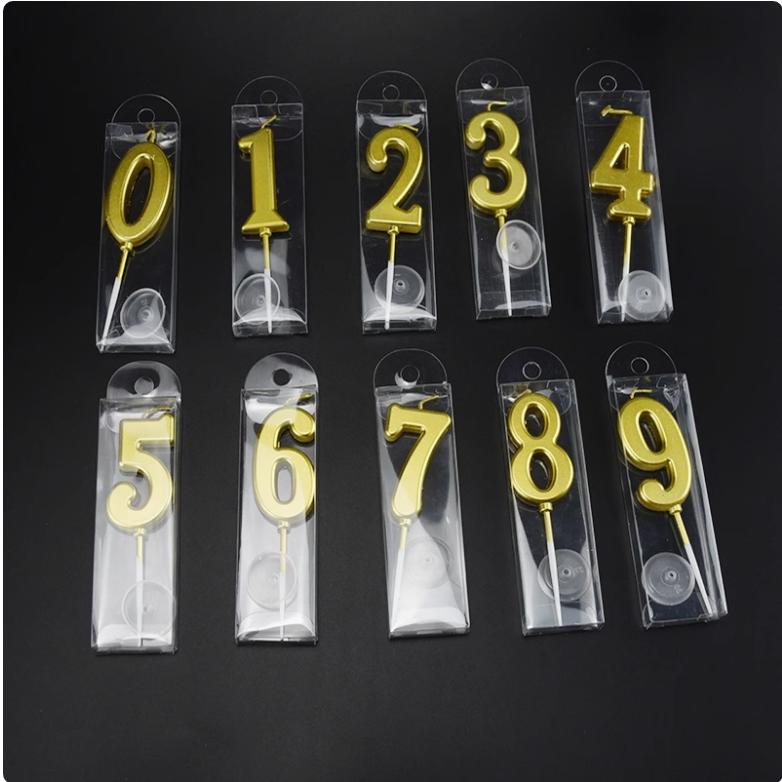 生日蛋糕金色数字蜡烛铅笔