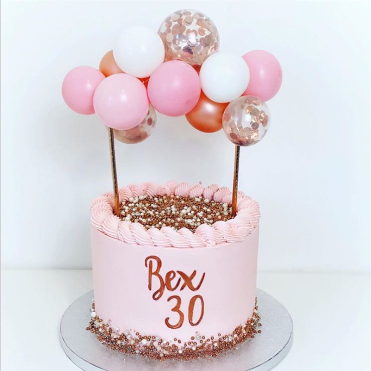 新款乳胶5寸亮片气球蛋糕插件摆件 生日派对甜品台烘焙装饰