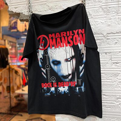 玛丽莲曼森高街痞帅纯棉短袖T恤