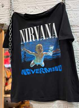 Nirvana涅槃乐队Nevermind没关系专辑印花短袖vintage高街古着T恤