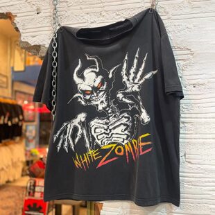 White Zombie白僵尸乐队美式复古Vintage高街痞帅潮牌纯棉短袖T恤