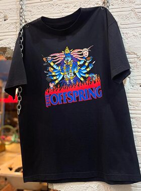 the Offspring后裔乐队流行朋克摇滚短袖Vintage高街复古纯棉T恤