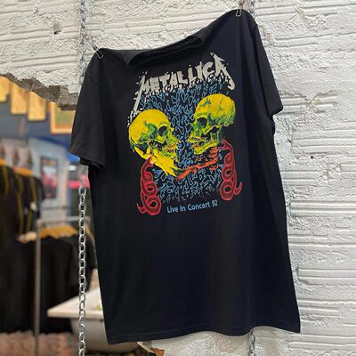Metallica金属乐队美式复古摇滚骷髅短袖vibe高街痞帅潮牌纯棉T恤
