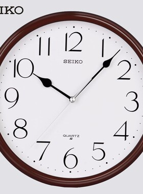 日本精工SEIKO11寸挂钟北欧现代简约客厅办公跳秒经典圆形QXA651