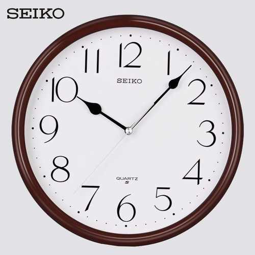 日本精工SEIKO11寸挂钟北欧现代简约客厅办公跳秒经典圆形QXA651