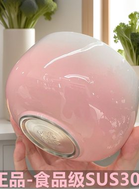 【抖音爆款】SUS304不锈钢家用餐具渐变色防烫双层食品级防摔碗筷
