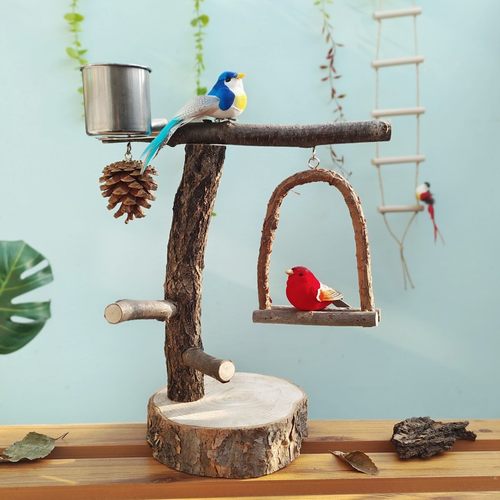 原木鹦鹉训练秋千站杆