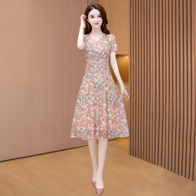 雪纺碎花连衣裙女2025夏季轻奢高级感旗袍高端品牌气质十三行爆款