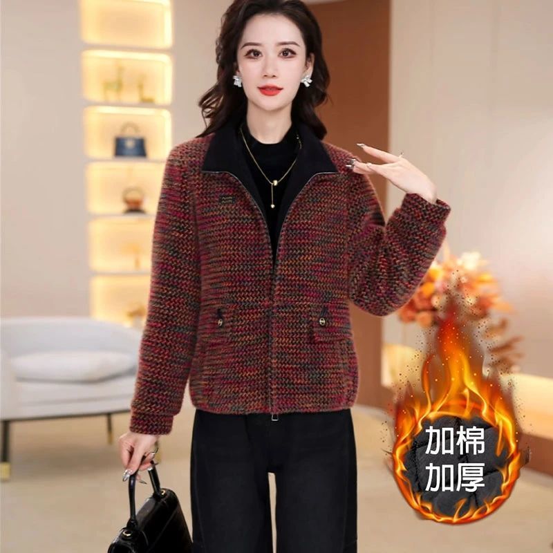 2025新款今年流行爆款秋冬优雅气质女装时尚加棉加厚休闲短外套