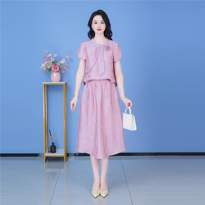 连衣裙2025新款今年流行爆款夏季套装两件套时尚优雅减龄洋气套装