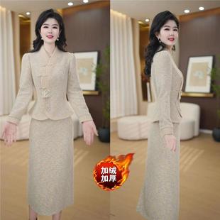 连衣裙2025新款今年流行爆款冬季遮肉显瘦加厚保暖气质百搭两件套