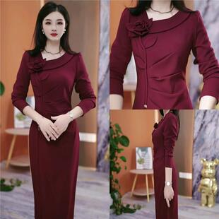 连衣裙2026新款今年流行爆款漂亮长袖秋季显瘦时尚气质修身收腰