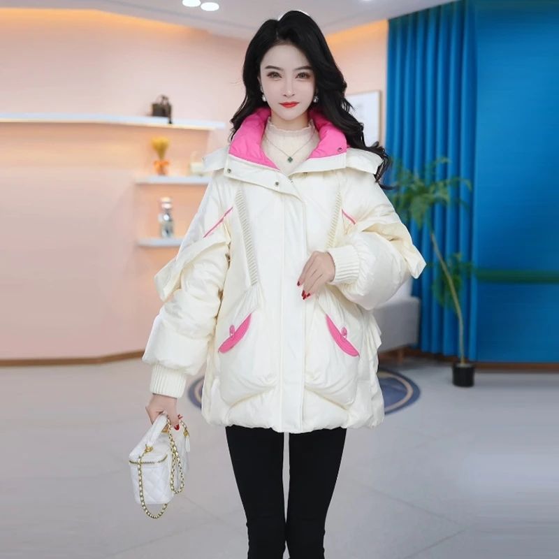 2025新款今年流行爆款冬季白鸭绒羽绒服百搭休闲保暖外套女小个