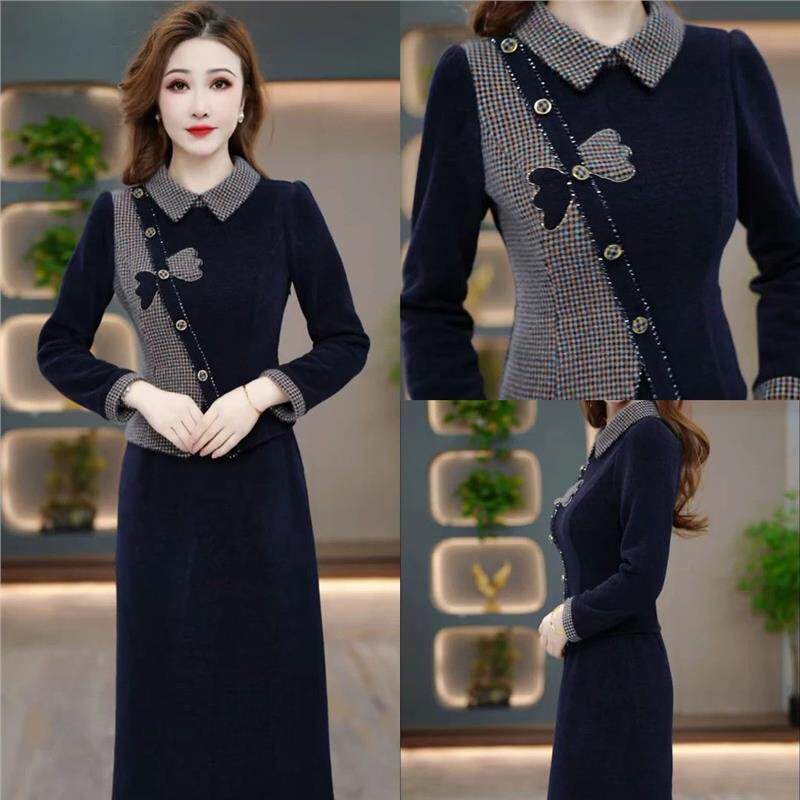 连衣裙2025新款今年流行爆款冬季显瘦气质时尚减龄修身收腰打底裙