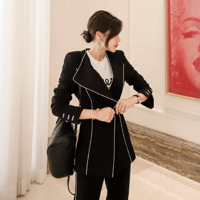 外套女2019秋冬新款韩版OL英伦风时尚西装收腰两件套职业小脚长裤|ruв категории Женская одежда, костюм/студенты школьную форму/обмундирования, профессионального женский брючный костюм - от Buy2taobao.com для оказания профессиональной услуги покупки агента Taobao