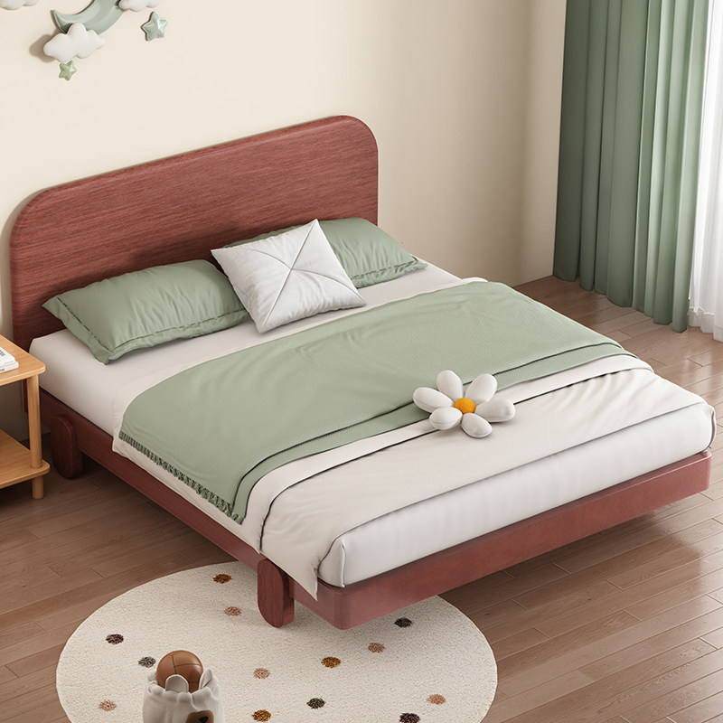 儿童床全实木现代简约小户型男孩女孩单双人床橡木榻榻米排骨架