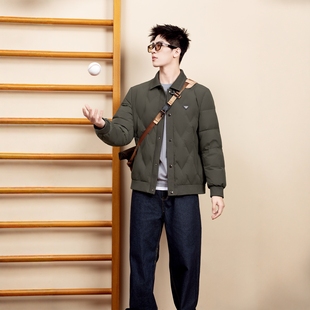 2025新款 翻领简约面包服羽绒服旧翻新改造定做非九半成品衣壳 男士