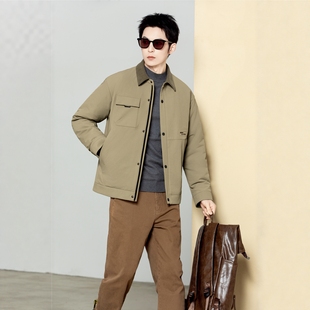 2025新款男士脱卸和面翻领羽绒服旧翻新定做改款非九半成品外壳