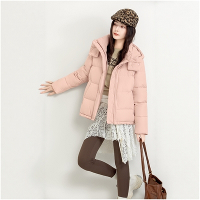 羽绒服翻新女短款简约泡芙面包服